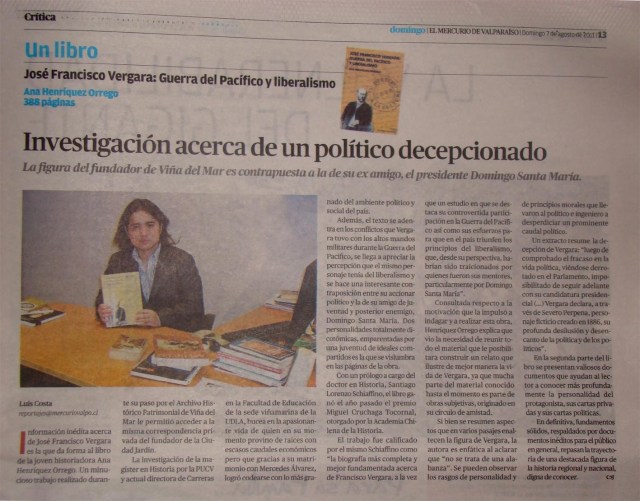Reportaje EL MERCURIO DE VALPARAISO, ANA HENRIQUEZ ORREGO