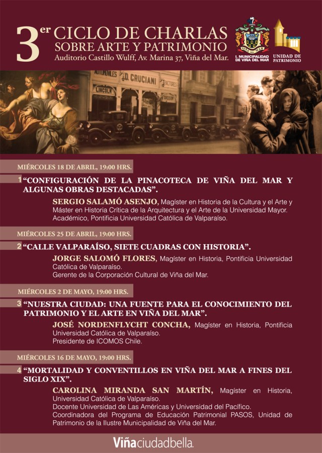 charlas sobre arte y patrimonio, Viña del Mar. charlas sobre arte y patrimonio, Viña del Mar.