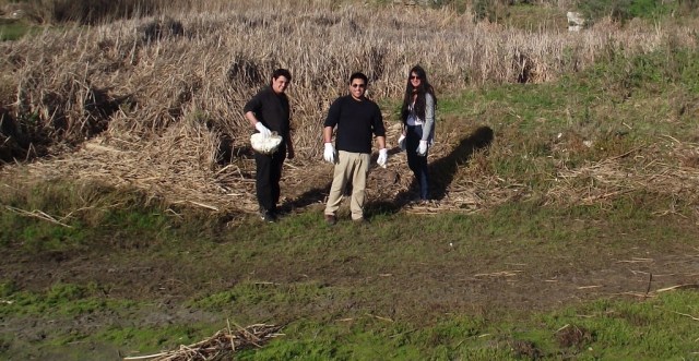 Estudiantes de Historia colaborando en limpieza del parque