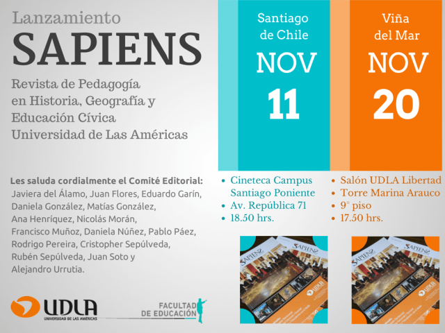 Invitación a asistir a lanzamiento de SAPIENS