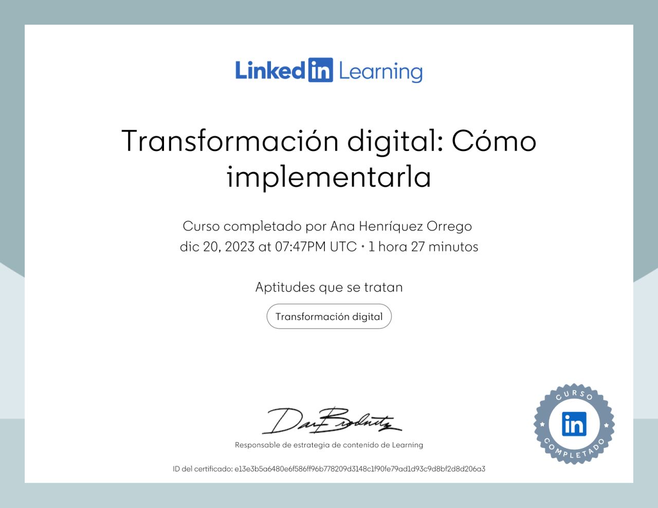 Transformación digital IMPLEMENTACIÓN