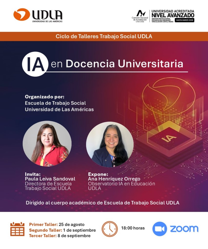 Talleres IA dictados por ANA HENRIQUEZ ORREGO para la carrera de TRABAJO SOCIAL UDLA 2025